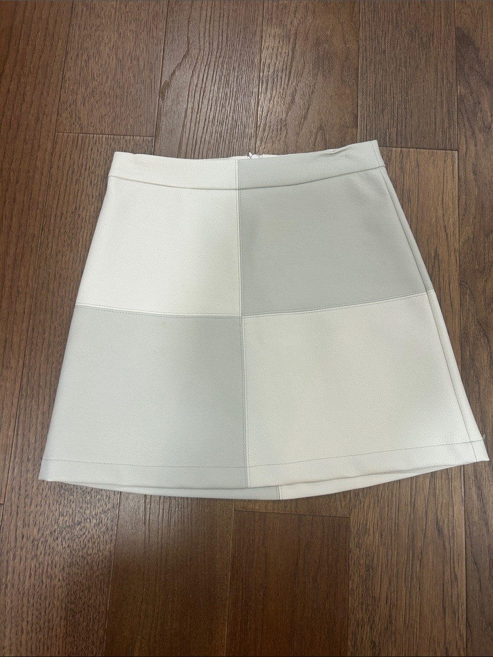 BB Dakota by Steve Madden Cream Panel A-Line Mini Skirt